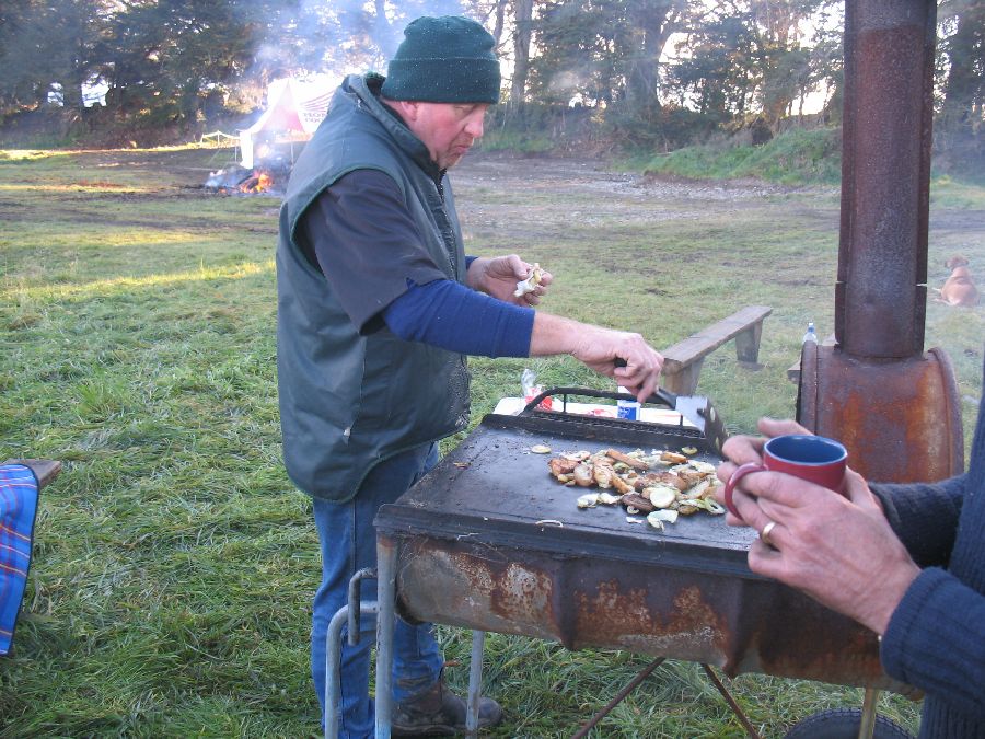 Muzzo Cooking Breakfast on Cleanup Day